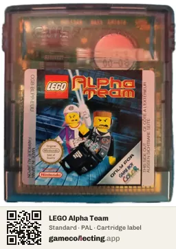 LEGO Alpha Team Game Boy Color, PAL cartridge label