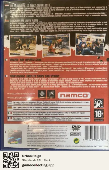 Urban Reign PlayStation 2, PAL box back