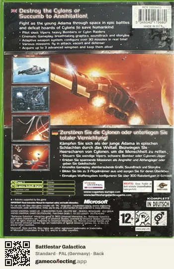 Battlestar Galactica Xbox, Germany box back