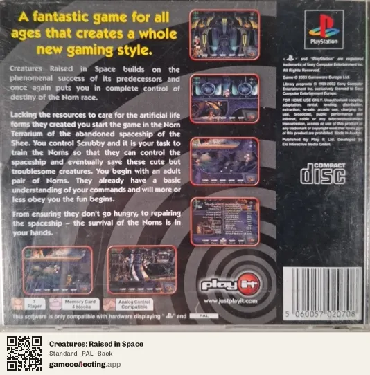 Creatures: Raised in Space PlayStation, PAL box back