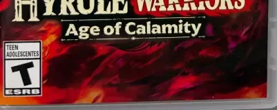 Hyrule Warriors: Age of Calamity, the ESRB box on its front