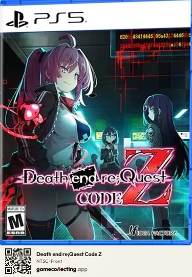 Death end re;Quest Code Z PlayStation 5, NTSC box front