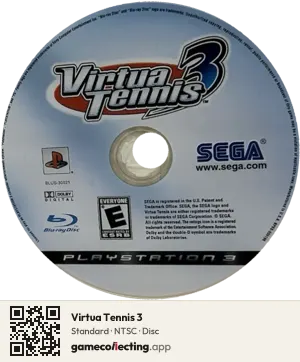 Virtua Tennis 3 PlayStation 3, NTSC disc