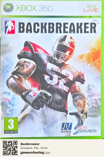 Backbreaker Xbox 360, PAL box front