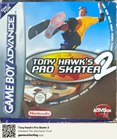 Tony Hawk's Pro Skater 2 Game Boy Advance, Germany box front