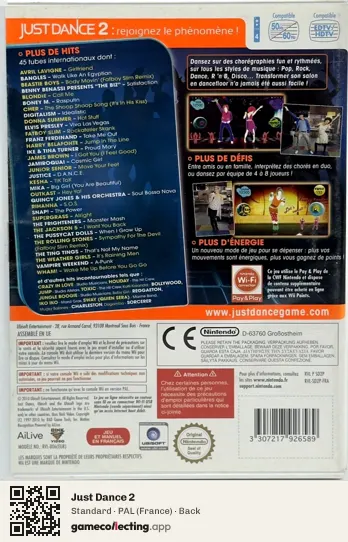 Just Dance 2 Nintendo Wii, France box back