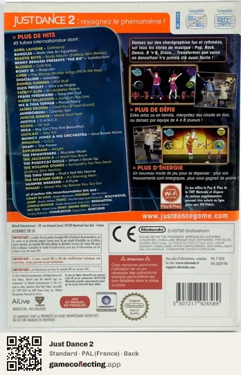 Just Dance 2 Nintendo Wii, France box back