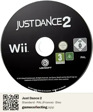 Just Dance 2 Nintendo Wii, PAL disc