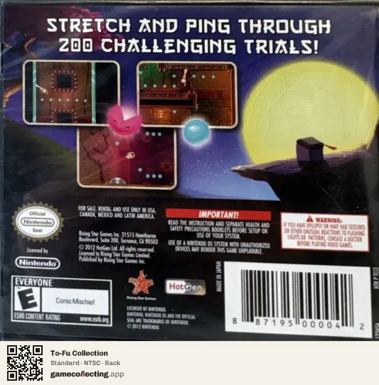 To-Fu Collection Nintendo DS, NTSC box back