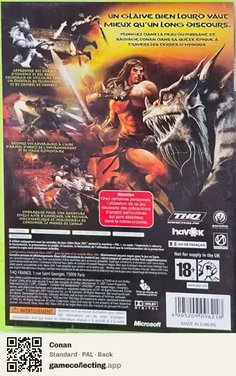 Conan Xbox 360, PAL box back