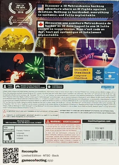 Recompile PlayStation 5, NTSC box back