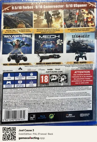 Just Cause 3 PlayStation 4, France box back