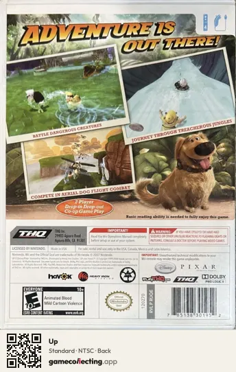 Up Nintendo Wii, NTSC box back