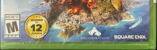 Just Cause 3, the ESRB box on its front
