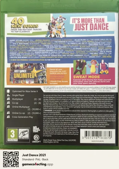 Just Dance 2021 Xbox One, PAL box back