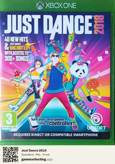 Just Dance 2018 Xbox One, PAL box front