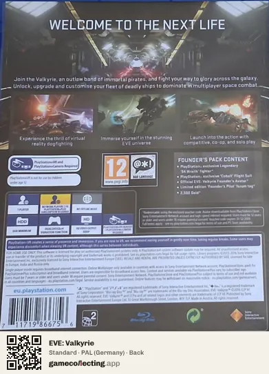 EVE: Valkyrie PlayStation 4, Germany box back