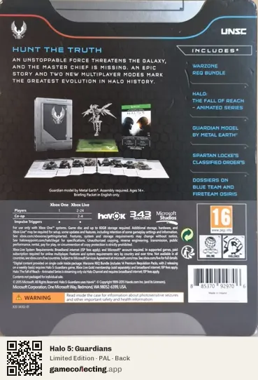 Halo 5: Guardians Xbox One, PAL box back