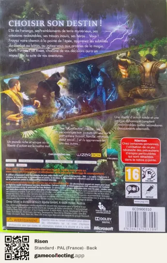 Risen Xbox 360, France box back