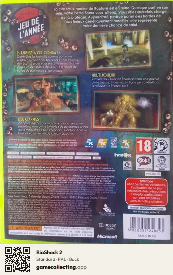 BioShock 2 Xbox 360, PAL box back