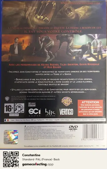 Constantine PlayStation 2, France box back
