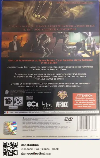 Constantine PlayStation 2, France box back