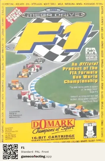 F1 Sega Mega Drive / Genesis, PAL box front