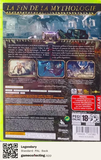 Legendary Xbox 360, PAL box back