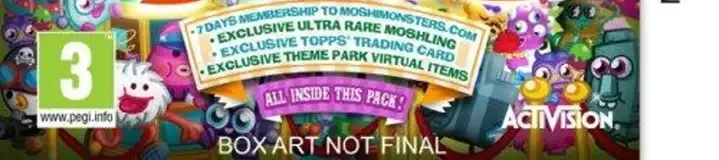 Moshi Monsters: Moshlings Theme Park, the PEGI square on its front