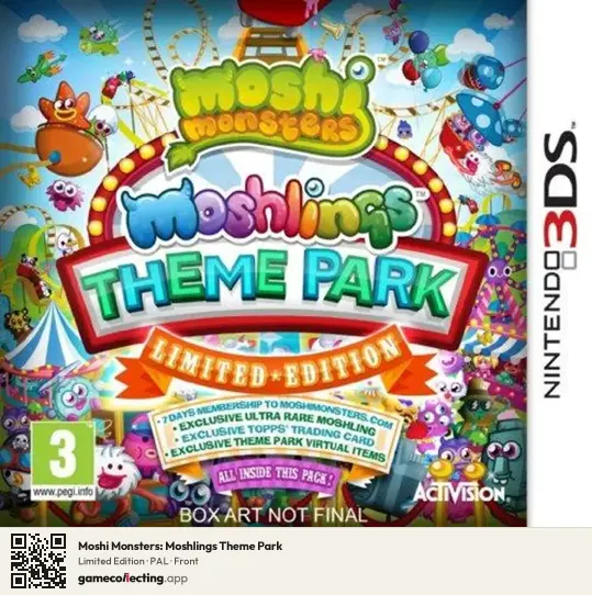 Moshi Monsters: Moshlings Theme Park Nintendo 3DS, PAL box front