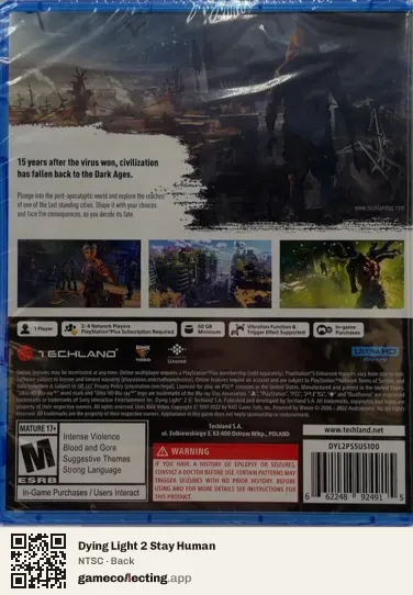 Dying Light 2 Stay Human PlayStation 5, NTSC box back