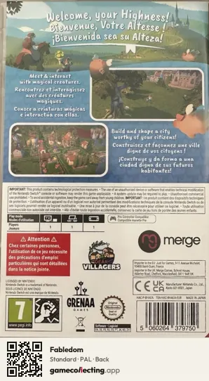 Fabledom Nintendo Switch, PAL box back