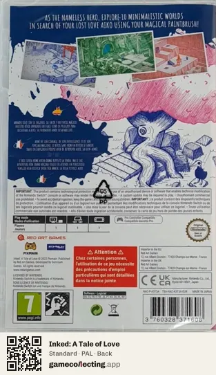Inked: A Tale of Love Nintendo Switch, PAL box back