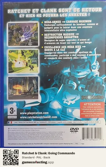Ratchet & Clank: Going Commando PlayStation 2, PAL box back