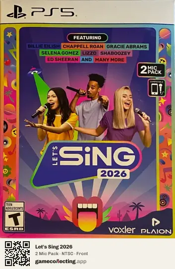 Let's Sing 2026 PlayStation 5, NTSC box front