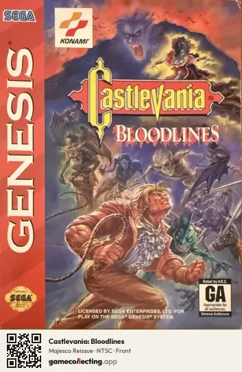 Castlevania: Bloodlines Sega Mega Drive / Genesis, NTSC box front