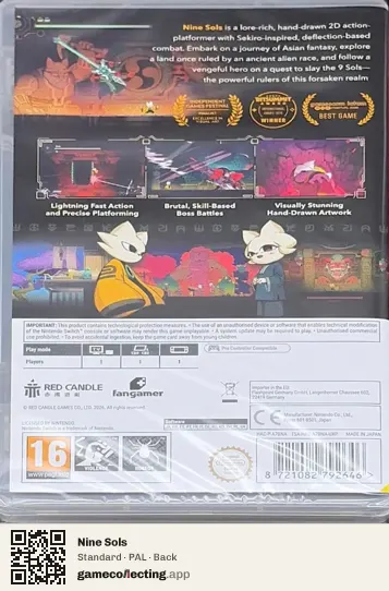 Nine Sols Nintendo Switch, PAL box back