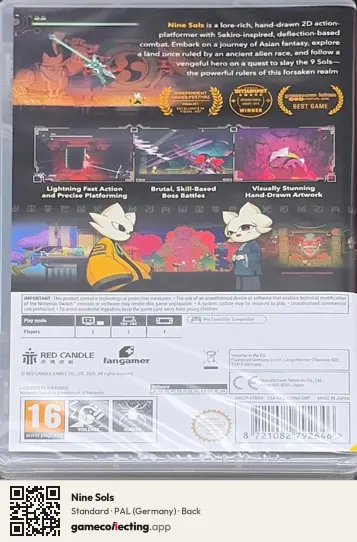 Nine Sols Nintendo Switch, Germany box back