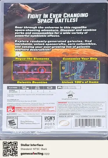 Stellar Interface Nintendo Switch, NTSC box back