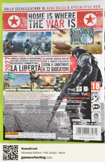 Homefront Xbox 360, Italy box back