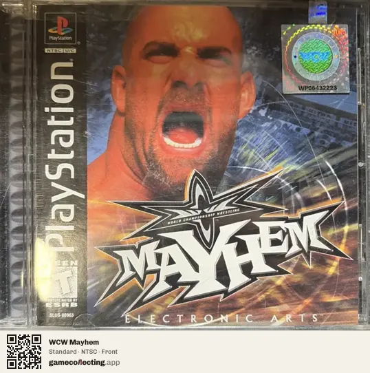 WCW Mayhem PlayStation, NTSC box front