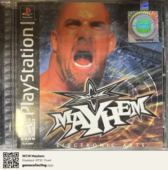 WCW Mayhem PlayStation, NTSC box front