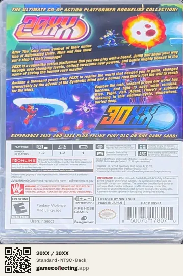 20XX / 30XX Nintendo Switch, NTSC box back