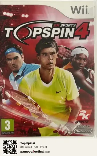 Top Spin 4 Nintendo Wii, PAL box front