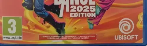 Just Dance 2025 Edition, the PEGI square on its front