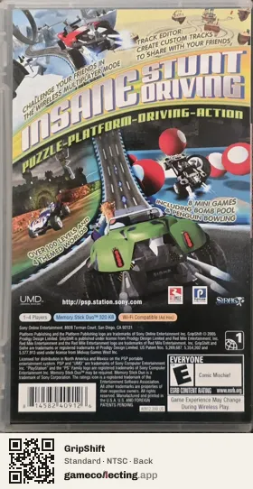 GripShift PlayStation Portable, NTSC box back