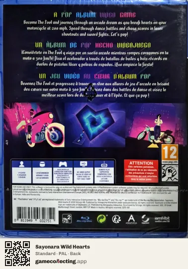 Sayonara Wild Hearts PlayStation 4, PAL box back
