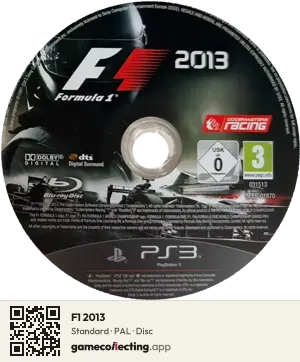 F1 2013 PlayStation 3, PAL disc