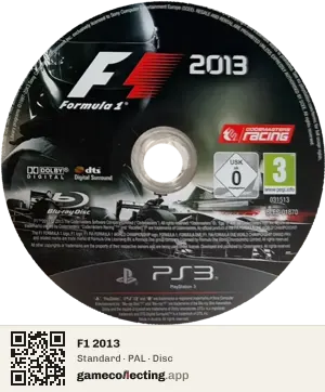 F1 2013 PlayStation 3, PAL disc