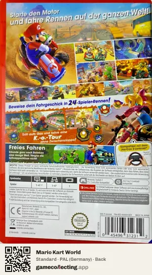 Mario Kart World Nintendo Switch 2, Germany box back